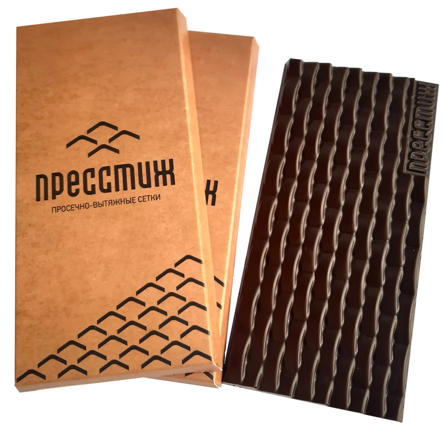 шоколад с барельефом логотипа